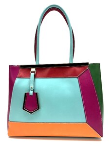 Borsa donna in vera pelle CHIAROSCURO HANA, base BLU, colore