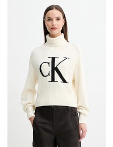 Calvin Klein Jeans maglione in cotone donna colore beige LV047D349G