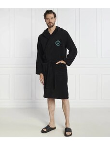 Motel Kimono Raso Nero Vestaglia Donna Ospedale Generico Vestaglia