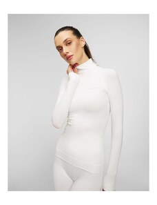 EGI Canotta Donna Spallina con Bordo Pizzo in Lana 85% e Seta 15% a Costine (XL, Noce