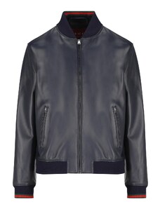 Giacca Di Pelle Da Motociclista Uomo - Vera Pelle Di Pecora, Colletto Banda, Stemmi Racing