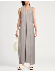 Alysi Abito Lungo In Lino E Viscosa Verdino Verdino