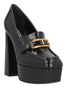 mocassini da donna con tacco a blocco in pelle scamosciata bordeaux - scarpe eleganti slip-on con