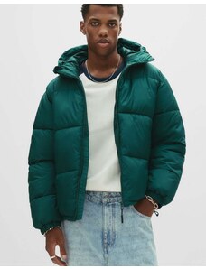 Diesel W-Jame Giacca imbottita kaki con cappuccio con bordo in