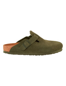 Birkenstock Sabot Boston in suede verde timo