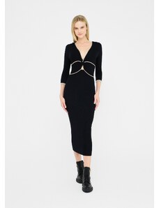 ASOS DESIGN Vestito lungo leopardato metallizzato con scollo