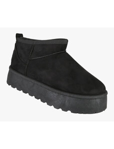 Chouiss Scarpe invernali con piattaforma per le donne,Scarpe da ginnastica casual calde,Scarpe da neve classiche leggere, nero, 36 EU