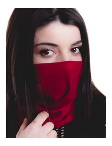 Foulard Cotone Freak Scene Rosso Con Frange: Sciarpa Leggera Quadrata, Morbida E Naturale
