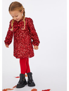 IMEKIS Vestito Da Principessa Per Bambina 1-3 Anni – Maniche Lunghe, Tulle Lucido E Fascia – Compleanno E Battesimo - 4