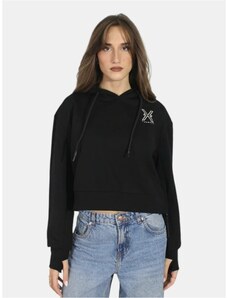 GENGX felpa nera e viola,felpa basic donna,felpe donna particolari