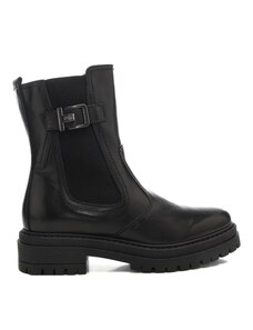 Stivaletti da donna con tacco basso 2022 Autunno Inverno da donna Tacco basso vintage spesso tacco basso denim tacco pieghettato pelle cerniera laterale stivali medi stivali da donna, bianco, 37.5 EU