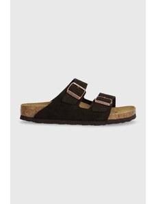 Birkenstock ciabatte slide in camoscio Arizona donna colore marrone 1027083