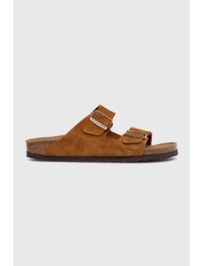 Birkenstock ciabatte slide in camoscio Arizona donna colore marrone 1027162