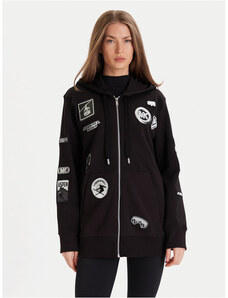 Felpa con cappuccio da donna Y2K con stampa a stelle, oversize, con grafica grunge da fata, con cappuccio, giacca estetica Harajuku, abbigliamento streetwear per ragazze E-Girls, B-nero, S