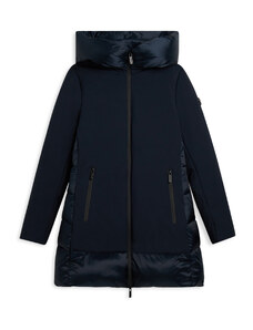 Gilet Trapuntato Leggero Donna Con Cappuccio – Lungo, Senza Maniche, Per Sport Outdoor, Blu, XXL