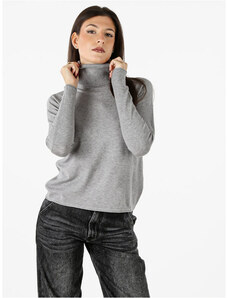 Noisy May - Maglione nero e crema a righe con zip corta