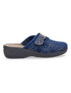 Pantofole Invernali Donna Inblu | Blu Scuro Con Zeppa 4 Cm | Tessuto Scamosciato E Suola Antiscivolo - 2