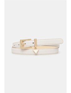 GLOMY Cintura Elastica Donna Larga 6 Cm Con Fibbia Quadrata Metallica – Colore Beige