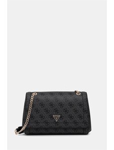 GUESS Borsa A Tracolla Noelle II Convertible Xbody Flap Bag – Nero, Pelle Bovina, Elegante E Versatile