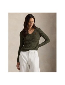 Polo Ralph Lauren Maglia in cotone a trecce con scollo a V