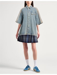 Allegra K Camicia da donna con scollo a collo alto, manica a cappuccio, elegante, da lavoro, con scollo a chiave sul retro, bianco, XS