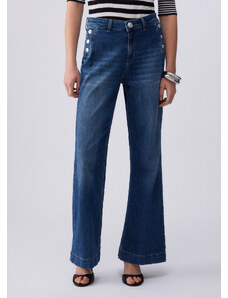Huixin Pantalone Jeans A Vita Tasche con Alta Larghe sul Davanti Huixin Pantalone Jeans A Vita Tasche con Alta Larghe sul Davanti