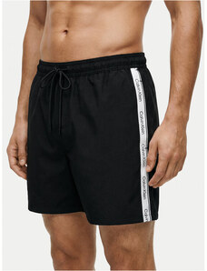 Black Premium By EMP Pantaloncini Da Bagno Uomo Neri Con Stampa Lupi - Vita Elasticizzata