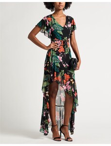 Ever-Pretty Vestito Elegante Donna Cerimonia Manica Lunga Collo A V Gonna Midi Abito da Sera Bianco Crema 36