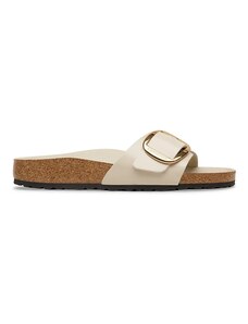 Birkenstock ciabatte slide tacchi piatti da donna in pelle Madrid Big Buckle