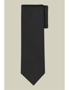 Cravatta Uomo Elegante Tinta Unita Nero - Lunghezza 142 Cm, Larghezza 9 Cm, Tessuto Poliestere Resistente, Prodotta A Mano Nel Regno Unito