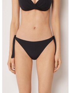 Bikini Nysidae Beachwear - Noir Satiné - Taille Haute - Avec Strass - Fabriqué En Italie - Neuf Avec étiquettes