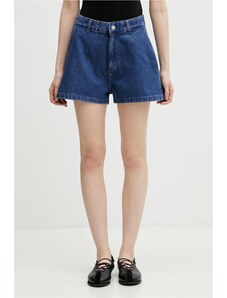 Bermuda Denim Donna NOROZE Al Ginocchio Con Vita Elasticizzata E Tasche - Cotone Estivo Nero Taglia 50