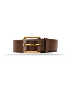 Emila Cintura Uomo In Cuoio E Nabuk – 3,5 Cm, Artigianale Made In Italy, Con Fibbia Satinata E Cuciture A Vista