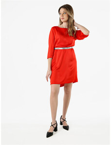 SAMGU Vestito Da Grembiule Casual Tinta Unita Vestito Lungo Da Donna Con Grembiule Quadrato Incrociato In Lino Vino Rosso Xxl 103065555