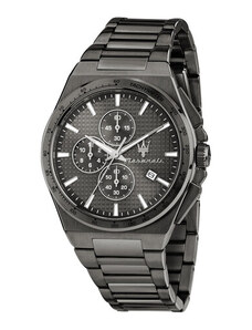 Alienwork Eyki Orologio Uomo XL Oversized 48mm - Multifuso Orario, Calendario, Cinturino In Ecopelle Vintage