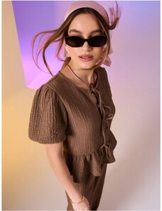 Floerns Camicetta Donna Con Stampa Grafica, Maniche Dolman, Girocollo, Casual Estiva, Morbida, Leggera