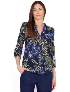 Blusa Donna Shownicer Con Scollo A V, Maniche Corte A Pipistrello E Dettaglio In Pizzo - Tinta Unita, Elegante E Casual. Perfetta Per Ufficio, Tempo Libero E Vacanze. - 3