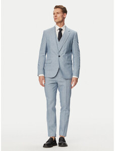 Abito Completo Uomo Evoga – Giacca E Pantaloni In Principe Di Galles Blu Quadri, Elegante Per Cerimonie