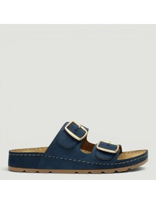 Inblu Sandali Donna Con Zeppa 3 Cm – Argento, Vera Pelle, Fibbie Regolabili