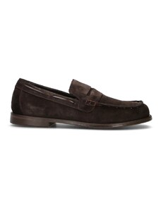 Scarpe uomo mocassino con bendina verde in vera pelle scamosciata business fondo gomma zigrinato alto uomo mocassini Malu Shoes | MaluShoes