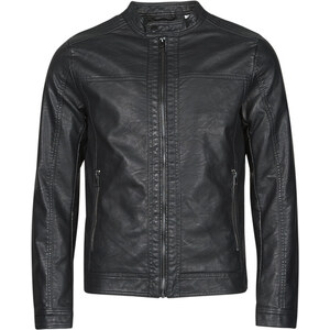 Giacca In Ecopelle JACK & JONES | Nera, Taglia L | Modello Corridore | Tasche Inclinate E Cerniera