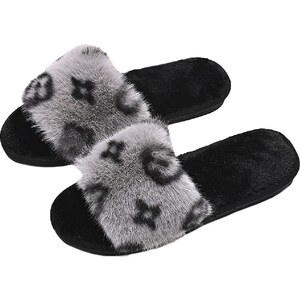 WHITE MOUNTAIN Icebin Pantofole Donna In Pelliccia Sintetica | Nero/Tessuto, Taglia 37.5 EU - Comode E Calde