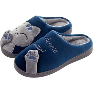 Gaolinci Pantofole Donna Morbide A Forma Di Gatto, In Cotone Con Suola Antiscivolo TPR, Calde Per L'Inverno - 2