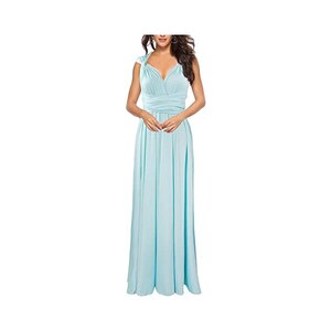 Abito * da * d'* con Elegante Scollo a V * in Pizzo e Maniche 3/4 in Chiffon