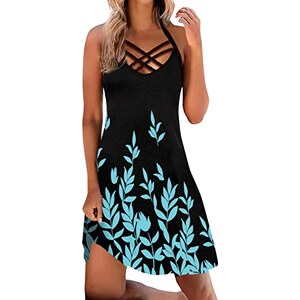 GURU SHOP Abito Corto Hippie Chic In Cotone, Stampa Estiva Retrò, Tunica Flora, Abbigliamento Alternativo Da Donna