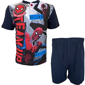 Marvel Spider-Man Pigiama Estivo In Cotone Per Bambini, Maniche Corte, 2-8 Anni, Ufficiale Licenza Marvel