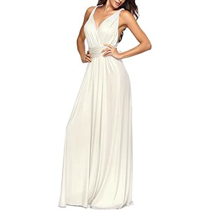 Robe Longue Beige Sans Manches Taille 2 - Neuve Sans étiquettes, Coupe Régulière