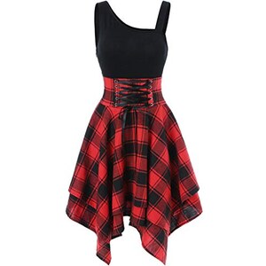 Tkiames Elegante Donna Vestito Lunghi Vintage Senza Maniche Lungo Abito