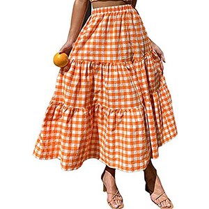 Gonna Midi In Chiffon Con Tasca - Stile Boh&eacute;mien Per Estate | Vari Colori