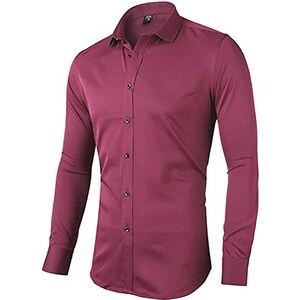 Camicia Con Collo Alla Coreana Camicia Uomo Formale Elegante - Cotone E Poliestere, Maniche Lunghe, Per Business E Casual Camicie Uomo Casuali - Foto 4